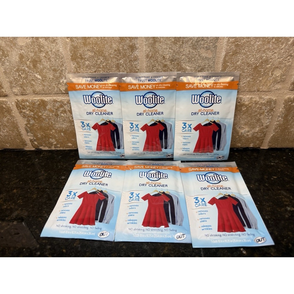 NOS Woolite At Home Dry Cleaner 6 Cloths‎ Stain Wipes Discontinued